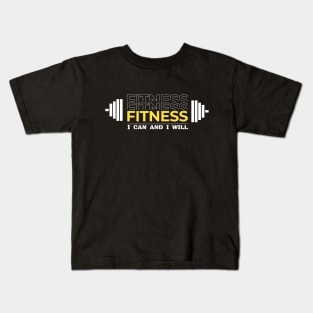 fitness workout, I can and I will Kids T-Shirt